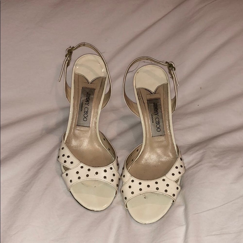 Jimmy Choo white slingback sandals